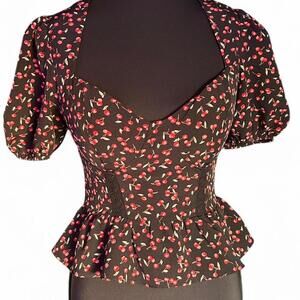 Women's Black and Red Corset